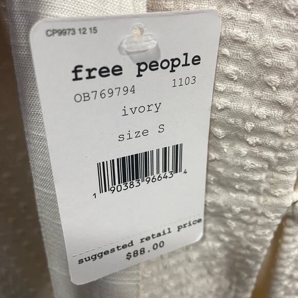 Free People Ivory Top Walking in Hueco New with tag Size Small - Picture 11 of 11